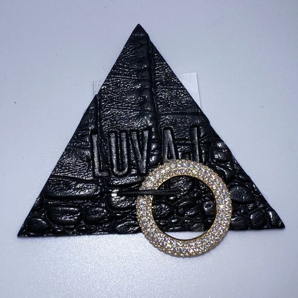 Luv AJ Cubic Zirconia Pave Amalfi Ring In Gold-Tone Size 7 New - Picture 5 of 7